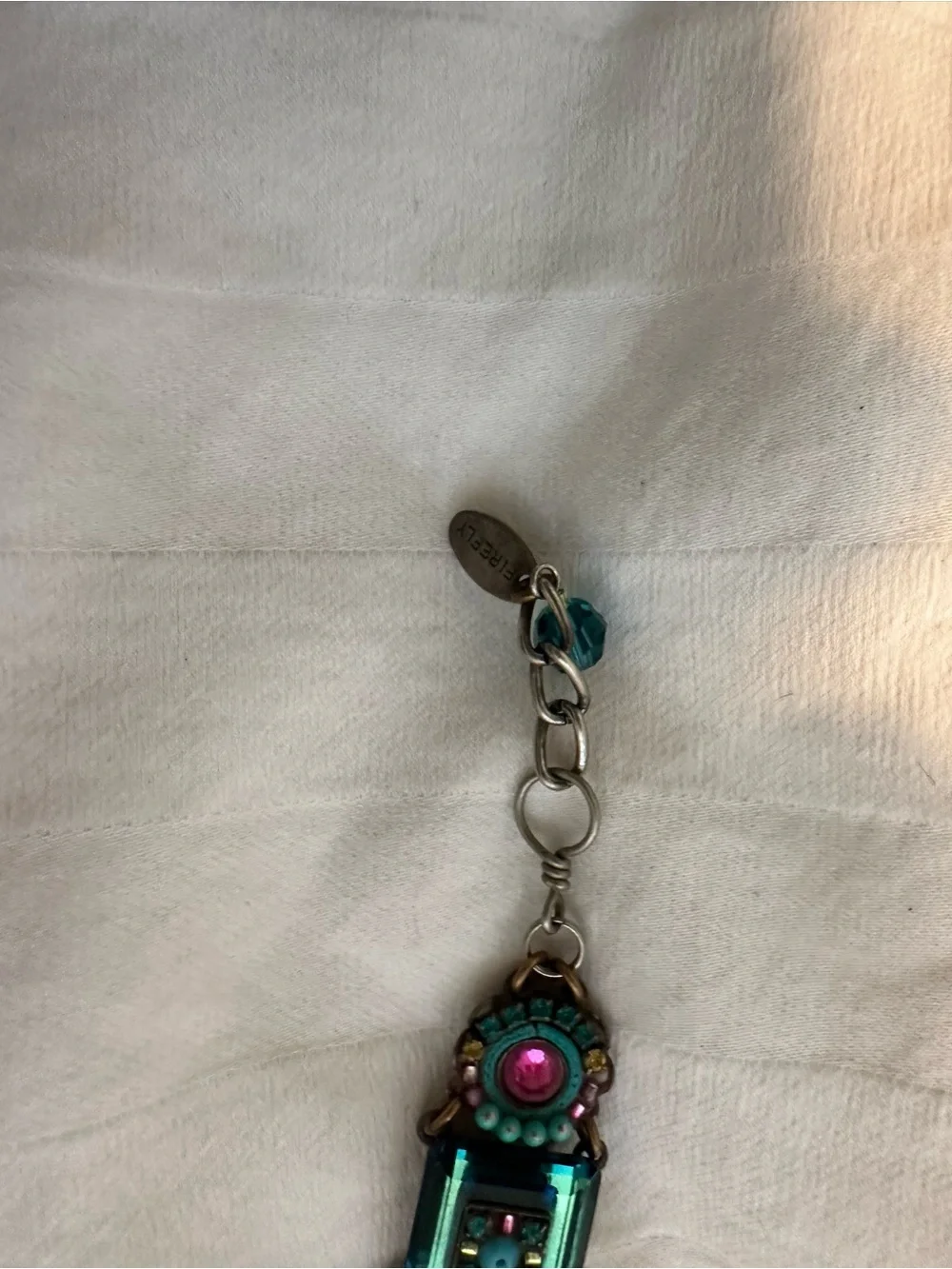 Turquoise and Fuchsia Crystal Link Bracelet – Designer-Style Accent
